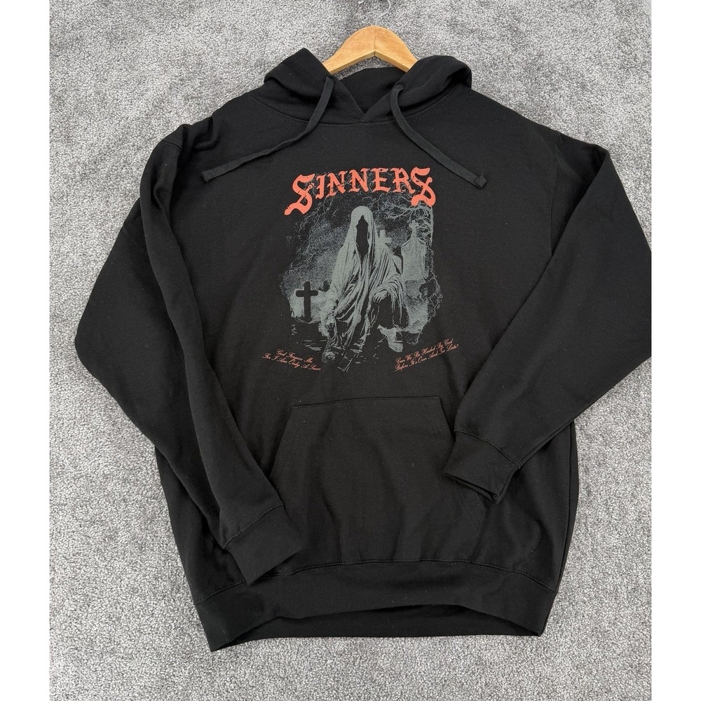Yours Truly Phora Sinners Graveyard Reaper Graphic Hoodie Black XL NWOT